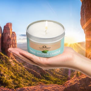 Sage Smudge Candle For Cleansing Negative Energy, Sage Candle, Natural Soy Wax Candle, Aromatherapy Candle, Decorative Candle, Candle Gift