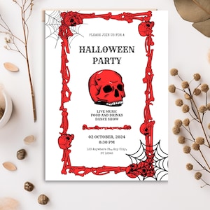 Spooky Halloween Party Invitation: Editable Template (Digital Download)