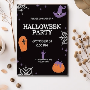 Spooky Halloween Party Invitation: Editable Template (Digital Download)