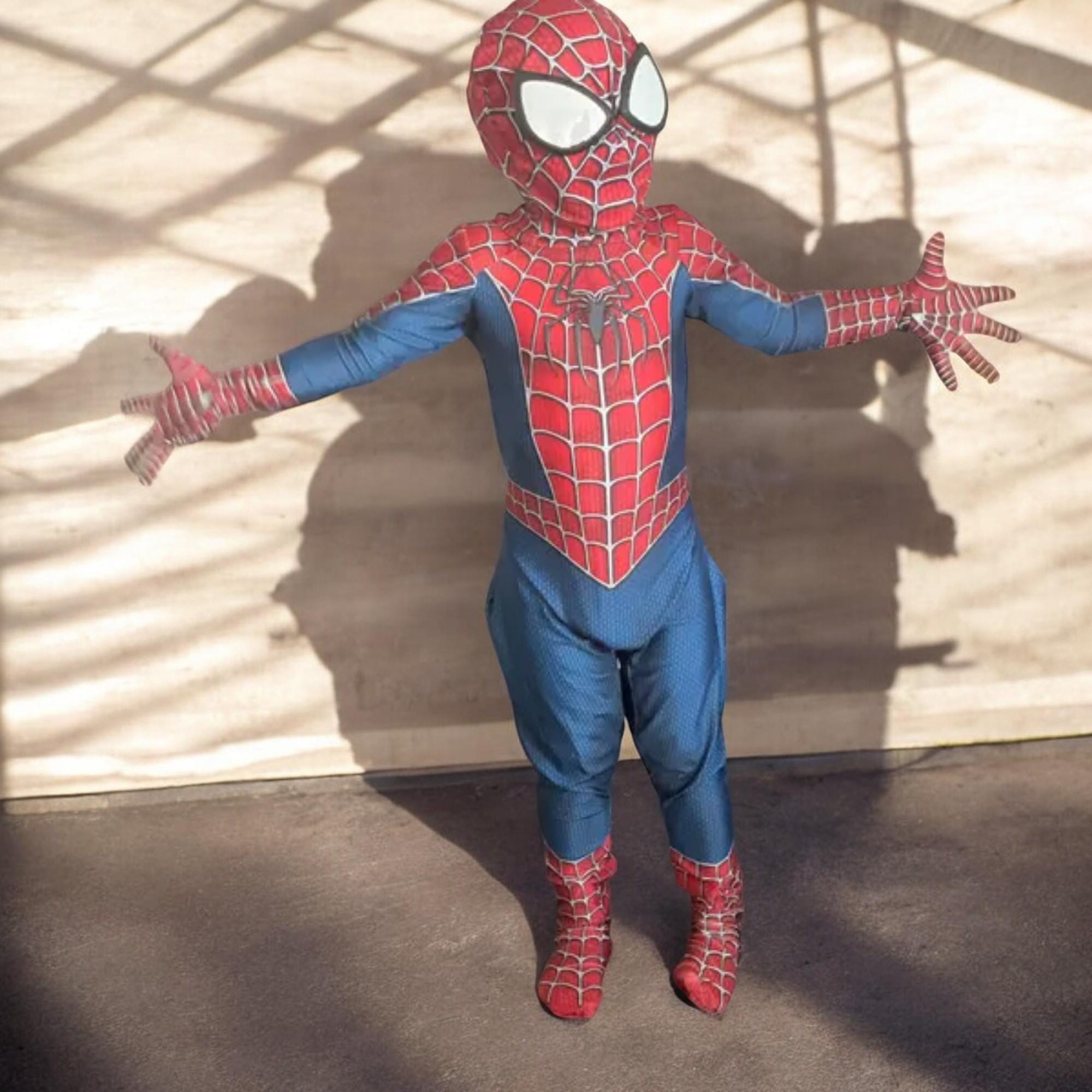 スパイダーマン スーツ コスプレ メンズL 170-189cm フェイス