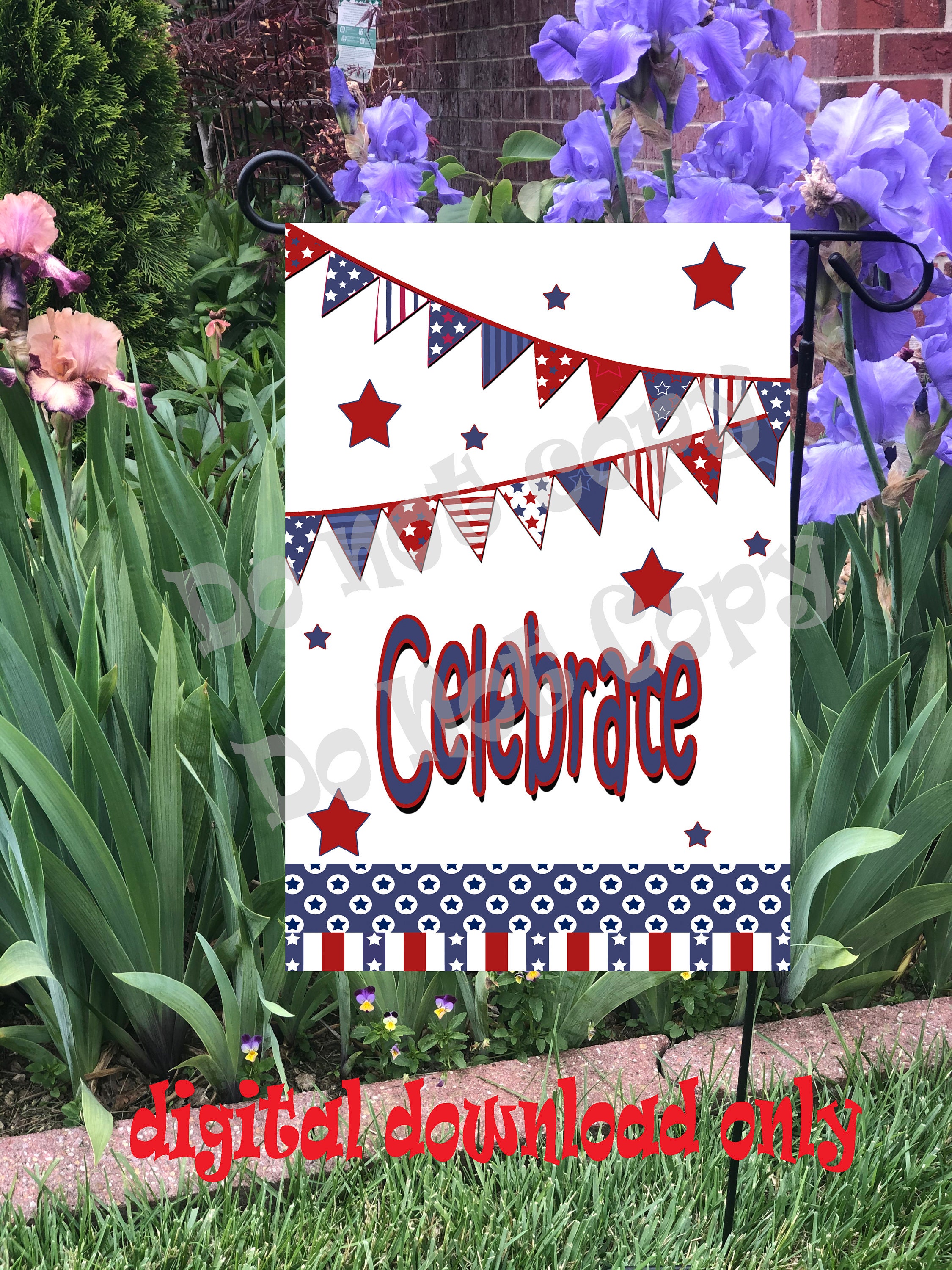 DIGITAL DESCARGAR Jardín Bandera Patio Bandera 4 de Julio | Etsy