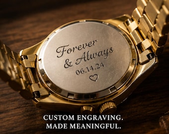 Custom Watch Caseback Engraving Service | Personalized Anniversary Gift for Husband