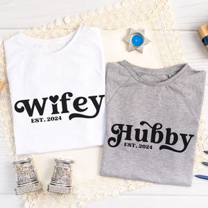 Wifey and Hubby Shirt, Wedding Party Shirt, Honeymoon Shirt,Wedding Shirt,Wife and Hubs Shirts, Just Married Shirts, Matching Couple Shirt