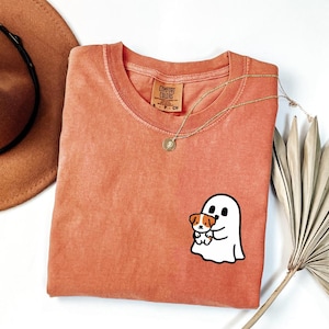 Comfort Colors® Сute Ghost Dog Shirt, Dog Lovers Halloween Gift, Halloween Dog Shirt, Spooky Season, Ghost Dogs halloween, Fall Graphic Tee
