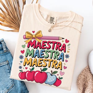Maestra Teacher Shirt, Teacher Appreciation Gift, Elementary School T-shirt, Back To School Shirt, Teacher Shirt Gift, Pre School Shirt