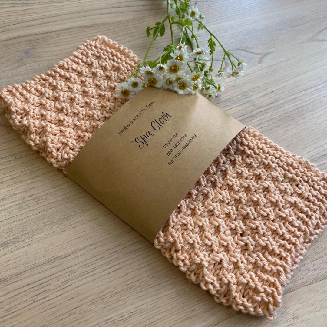 Organic Cotton Knit Spa Cloth, Soft Peach Face Cloth - Etsy