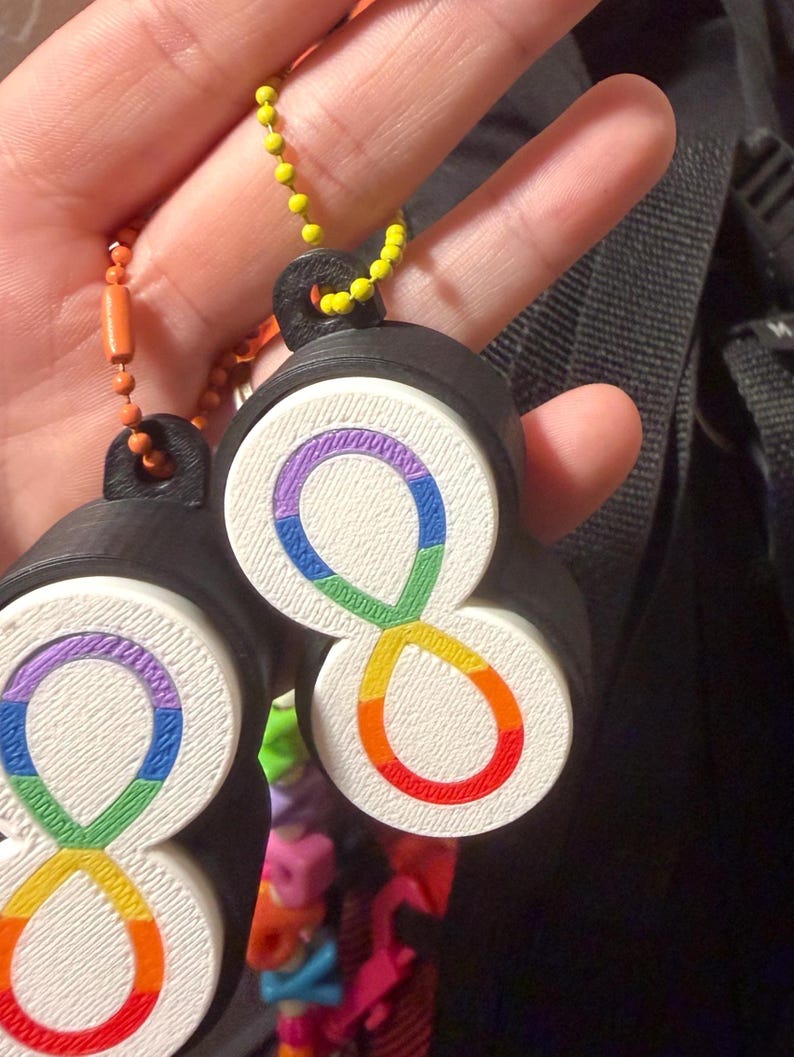 Click Fidget Keychain Custom Clacky Infinity Fidget| Working Click Button Neurodiversity Affirming ...
