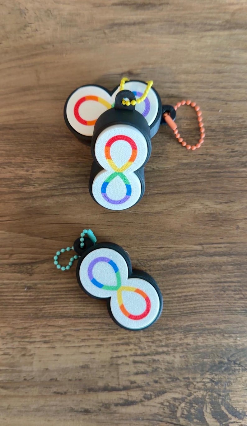 Click Fidget Keychain Custom Clacky Infinity Fidget| Working Click Button Neurodiversity Affirming ...