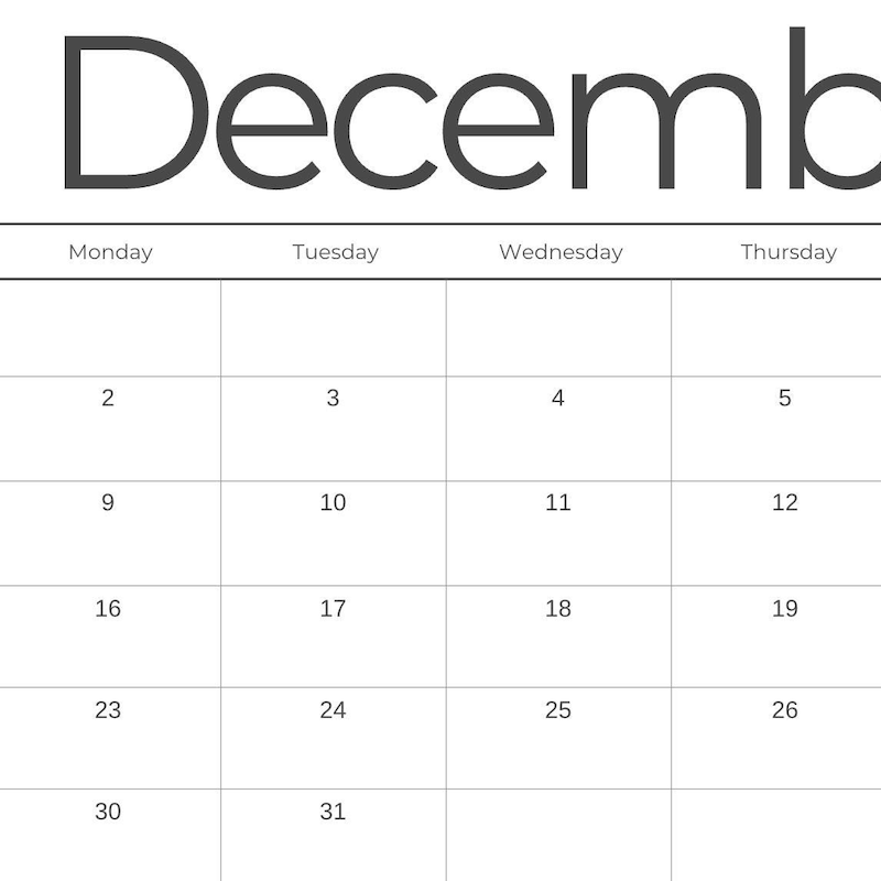 Modern Calendar Etsy