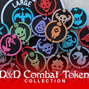 D&D Combat Token Collection: Use with minis for DnD, Patherfinder, and other TTRPGs