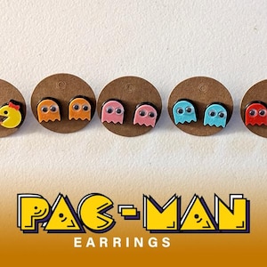 Pac-Man Stud Earrings: Retro Arcade Earrings with Googly Eyes