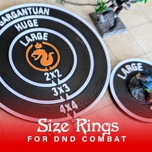 Fichas de tamaño de DnD (fichas de tamaño para Dungeons and Dragons 5E, Pathfinder, otros juegos de rol de mesa y un gran regalo para los DM)