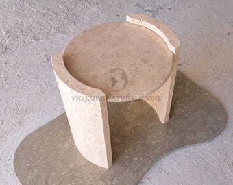 Travertine Coffee Table | Rustic Travertine Table | Modern Travertine Table | Travertine Side Table