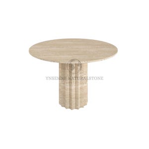 Travertine Coffee Table, Travertine Side Table, Custom Order Table, Traverten Marble Dining Table, Travertine End Table, Diameter: Ø36"