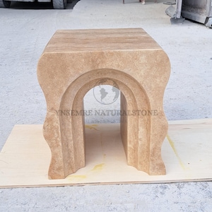 Travertine Table, Travertine Side Table, Travertine End Table, Living Room Table, Home Décor, Wavy leg table, Custom Order Table