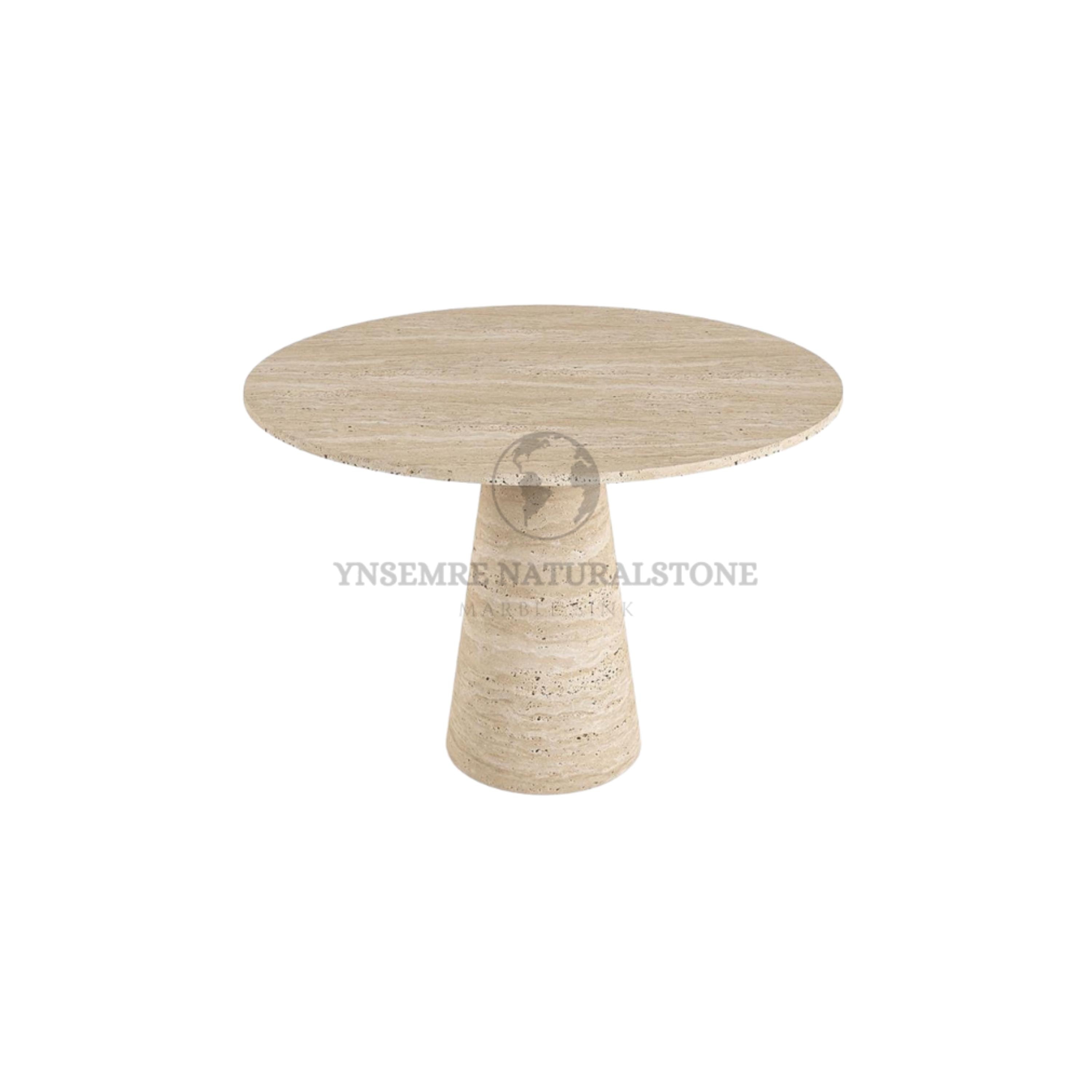 Round Travertine Table, Dining Table, Balcony Table, Natural Stone Center Table, Coffee Table, Special Order Table