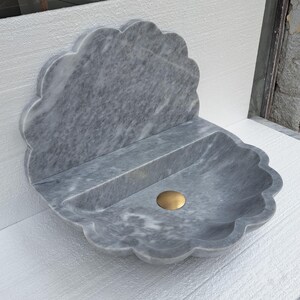 New Design Gray Marble Sink, Handcrafted Sink, Custom Order Bathroom Sink, Farmhouse Sink, Daisy Model Washbasin
