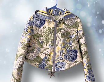 Floral Quilted Shortie Hoodie