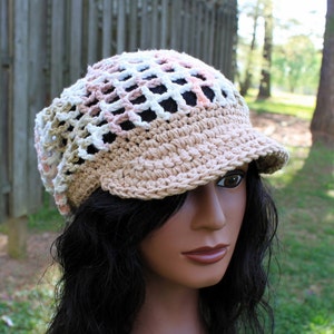 Country Girl Reggae in Tan, White and Light Pink 100 percent Cotton Yarns image 1