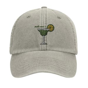 Make Mine a Margarita Baseball Cap - Vintage Washed Cotton Hat for Margarita Cocktail Fans!