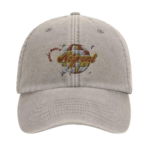 Make Mine a Negroni Baseball Cap - Vintage Washed Cotton Hat for Negroni Cocktail Fans!