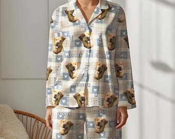 Custom Pet Photo Pajamas, Personalized Pet Sleepwear, Matching Family Outfit, Cute Pet Lover Gift, Custom Pajama Pants Set