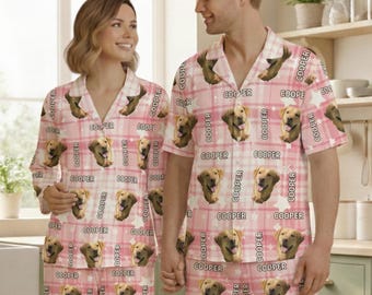 Custom Pet Photo Pajamas, Personalized Pet Sleepwear, Matching Family Outfit, Cute Pet Lover Gift, Custom Pajama Pants Set