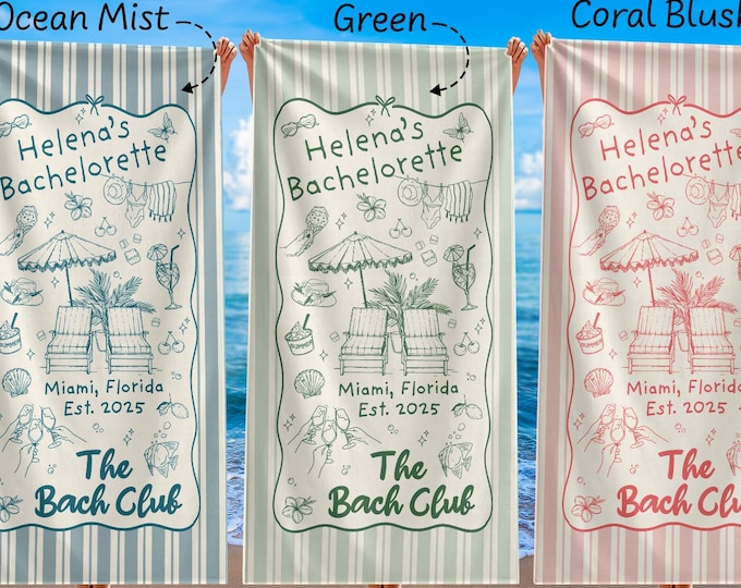 Custom Bride Beach Towel, Personalized Bride Beach Towel, Bachelorette Pool Towel, Vacation Gift, Wedding Beach Towel, Mrs. Beach Towel Gift