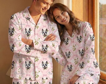 Custom Pet Photo Pajamas, Personalized Pet Sleepwear, Matching Family Outfit, Cute Pet Lover Gift, Custom Pajama Pants Set