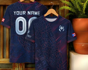 Personalized Puerto Rico Soccer Jersey, Custom Puerto Rican Jersey, Puerto Rico Flag Shirt, PR Soccer Jersey Mens, Gifts for Football Lover
