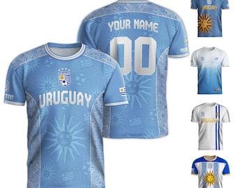 Personalized Uruguay Soccer Jersey, Custom Name Uruguay Soccer Jersey, Customized Retro Soccer Jersey For Men, Uruguay Soccer Players Jersey