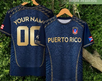 Custom Puerto Rico Soccer Jersey, Puerto Rican Jersey with Name & Number, PR Flag Soccer Shirt, Puerto Rican Gifts, Soccer Team Jersey