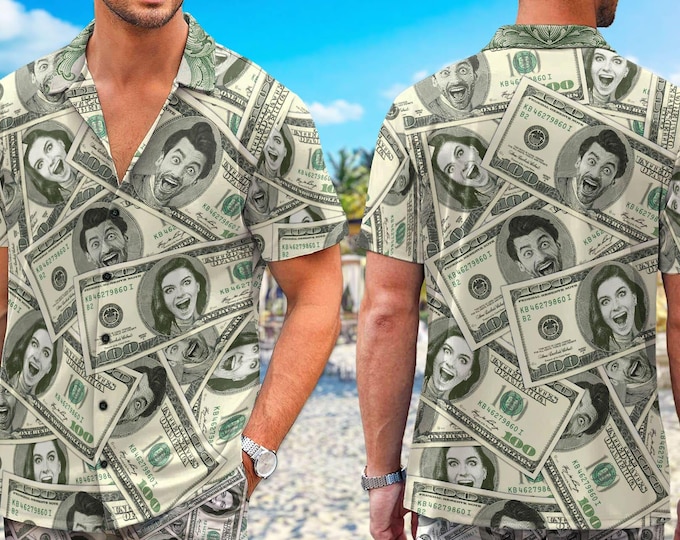 Custom Hawaiian Shirt With Face, Customized Funny 4th Of July Mens and Womens Shirts, Personalized American Flag Shirt, Custom USA Shirt