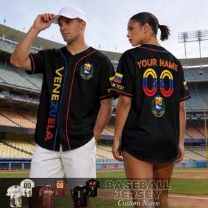 Personalized Venezuela Baseball Jersey, Custom Name Number Venezuela Baseball Jersey, Venezuela Jersey Men, Venezuela Jersey Baseball image 1