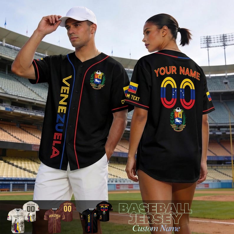 Personalized Venezuela Baseball Jersey, Custom Name Number Venezuela Baseball Jersey, Venezuela Jersey Men, Venezuela Jersey Baseball image 1