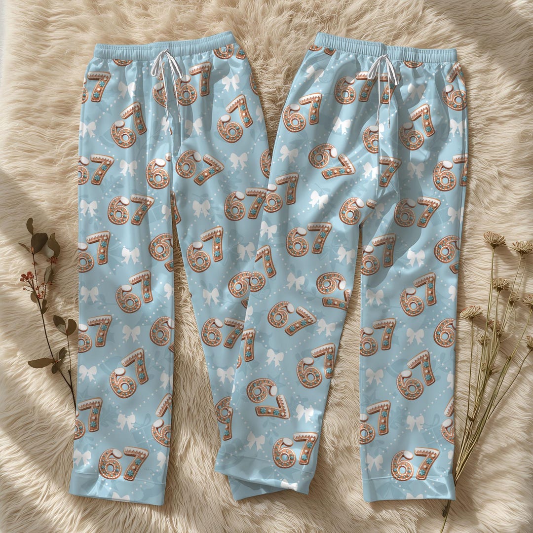 67 Pajamas Pants, Six Seven Meme Sleep Pants, Funny Christmas 67 Pajama ...
