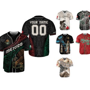 Camiseta de béisbol de México personalizada, regalo de camiseta de México con nombre personalizado para hombres, camiseta de béisbol de México personalizada, camiseta de béisbol de México para hombres