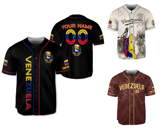 Personalized Venezuela Baseball Jersey, Custom Name Number Venezuela Baseball Jersey, Venezuela Jersey Men, Venezuela Jersey Baseball