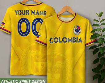 Custom Colombia Soccer Jersey for Men Women & Kids, Personalized Colombia Jersey, Colombia Fan Shirt, Soccer Team Jersey, Game Day Outfit