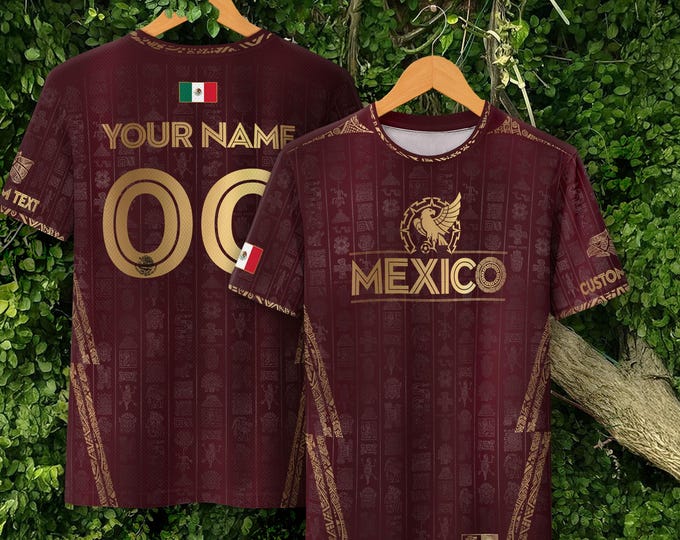 Personalized Mexican Soccer Shirts for Men & Kids, Mexico Soccer Jersey Custom Name Number, Soccer Fan Gifts, Game Day Football Jerseys
