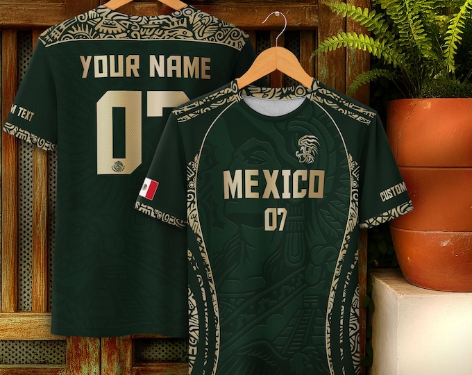 Personalized Mexican Jersey Soccer, Custom Name & Number Mexican Soccer Jerseys, Custom Mexico Football Jerseys For Men, Soccer Team Jerseys