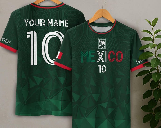 Personalized Mexican Jersey Soccer, Custom Name & Number Mexican Soccer Jerseys, Custom Mexico Soccer Jersey For Men and Kid, Soccer Jerseys