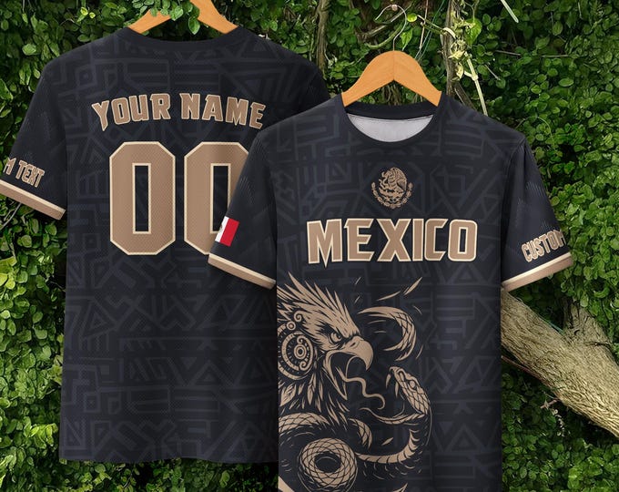 Mexico Soccer Jersey Custom Name Number, Personalized Soccer Shirts for Men & Kids, Soccer Fan Gifts, Game Day Football Jerseys for Players
