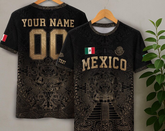 Personalized Mexican Soccer Shirts for Men & Kids, Mexico Soccer Jersey Custom Name Number, Soccer Fan Gifts, Game Day Football Jerseys