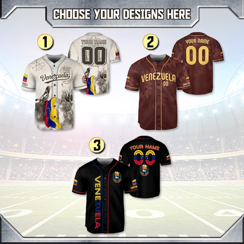 Personalized Venezuela Baseball Jersey, Custom Name Number Venezuela Baseball Jersey, Venezuela Jersey Men, Venezuela Jersey Baseball image 3