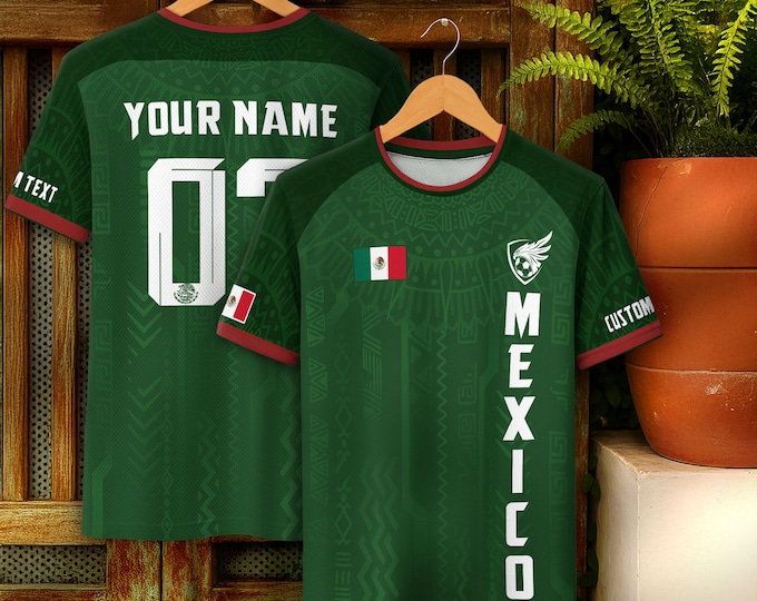 Personalized Mexican Jersey Soccer, Custom Name & Number Mexican Soccer Jerseys, Custom Mexico Soccer Jersey For Men and Kid, Soccer Jerseys