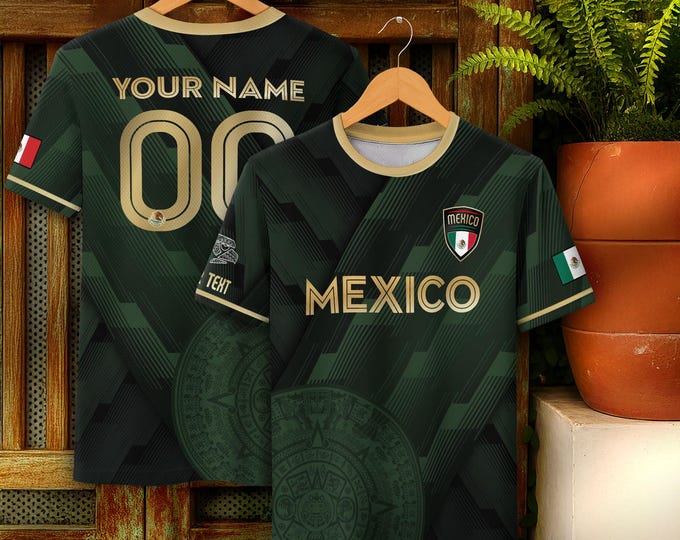 Personalized Mexican Jersey Soccer, Custom Name & Number Mexican Soccer Jerseys, Custom Mexico Soccer Jersey For Men and Kid, Soccer Jerseys