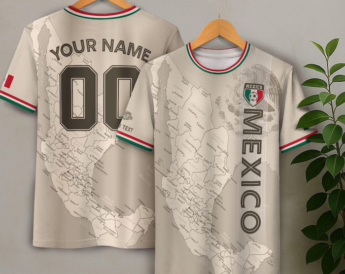 Custom Mexican Soccer Jersey, Personalized Name and Number Jerseys for Men & Kids, Soccer Fans Gift, Game Day Sportswear