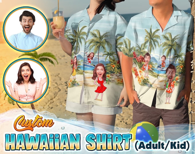 Custom Hawaiian Shirt With Face, Personalized Aloha Hawaiian Shirt, Banchelor Hawaii Shirt for Men Women, Funny Custom Hawaiian Beach Party