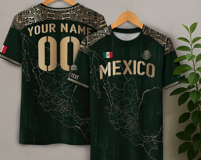 Customized Mexican Soccer Jersey, Personalized Soccer Jerseys for Men and Kids, Custom Name Number Game Day Shirts, Soccer Players Gifts